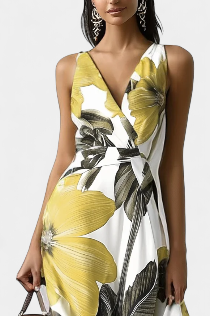 jessica Vestido Clásico con Estampado Floral