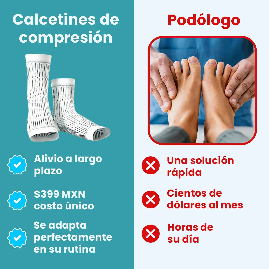 Calcetines de compresión - Alivia la neuropatía y el dolor en los pies