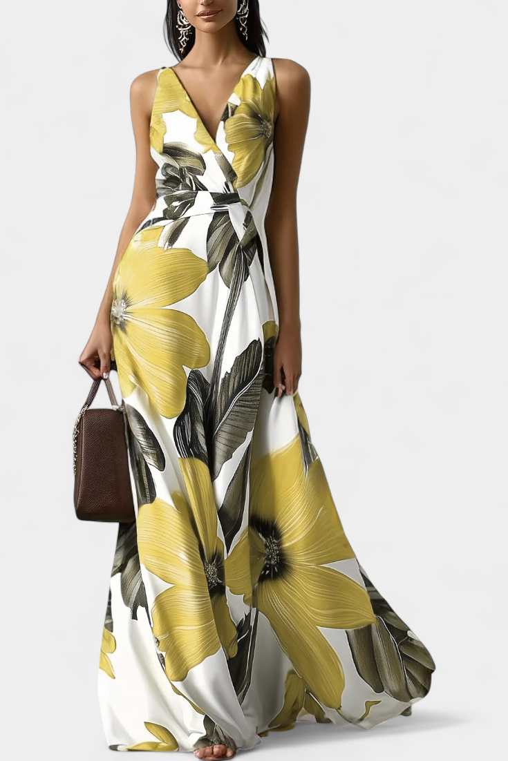jessica Vestido Clásico con Estampado Floral