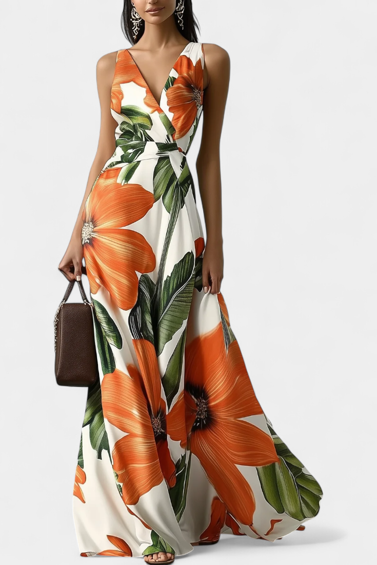 jessica Vestido Clásico con Estampado Floral