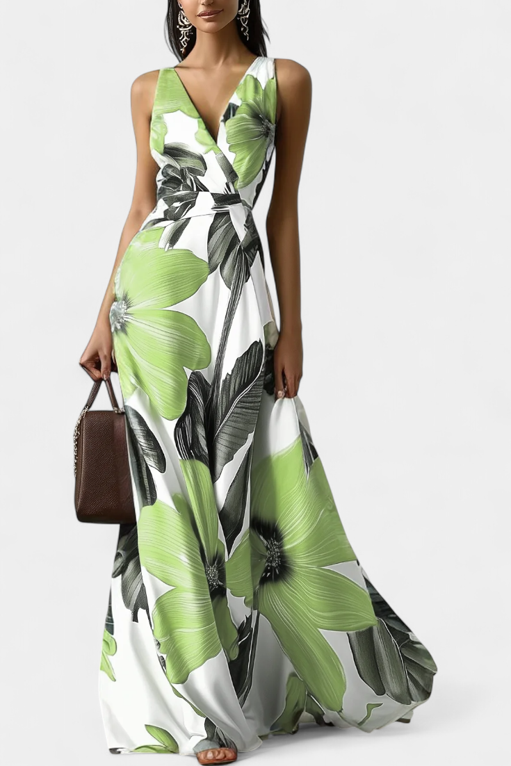 jessica Vestido Clásico con Estampado Floral