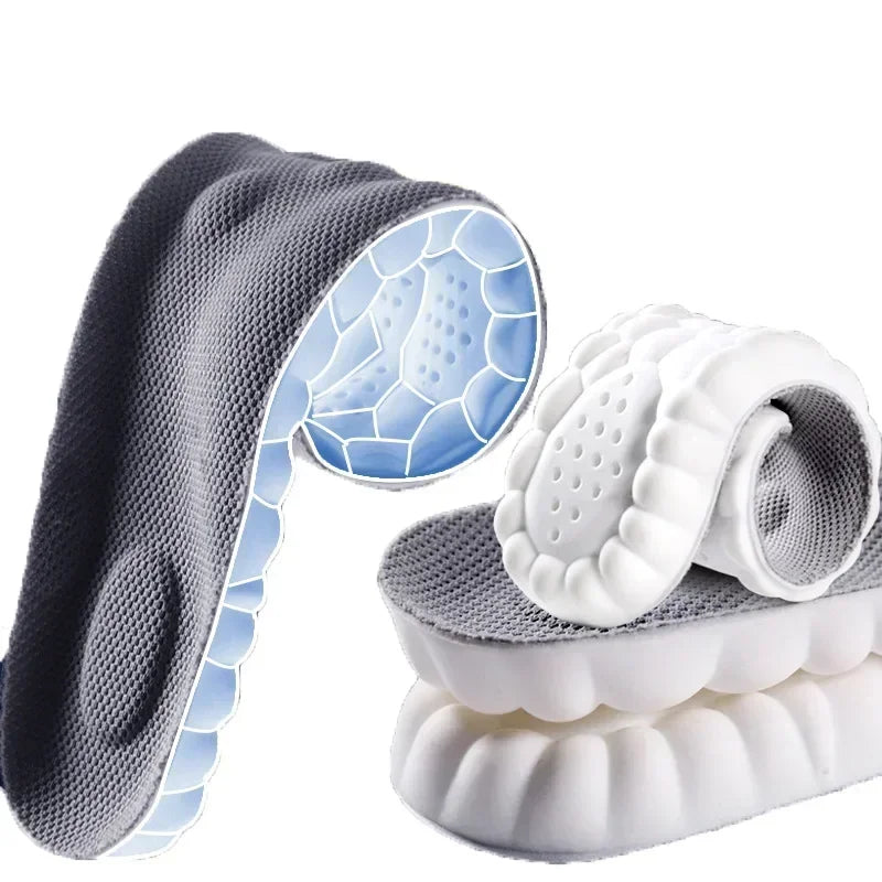 Plantillas para zapatos de masaje 4D, plantilla deportiva de látex súper suave para pies, cesta para correr, suela de zapato, soporte para arco, inserciones ortopédicas Unisex