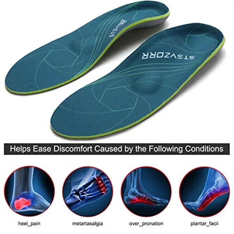 Plantillas ortopédicas con soporte para arco de plantilla para pies planos, plantillas ortopédicas para dolor en el talón para fascitis Plantar para hombres y mujeres, insertos para zapatos para zapatillas
