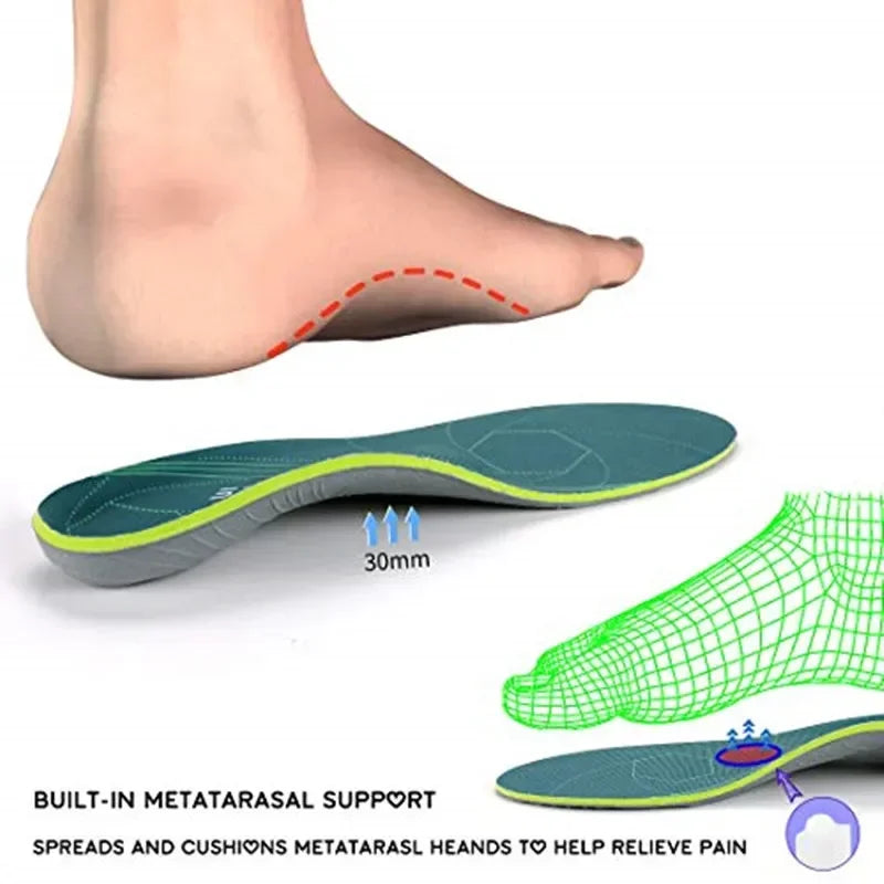 Plantillas ortopédicas con soporte para arco de plantilla para pies planos, plantillas ortopédicas para dolor en el talón para fascitis Plantar para hombres y mujeres, insertos para zapatos para zapatillas