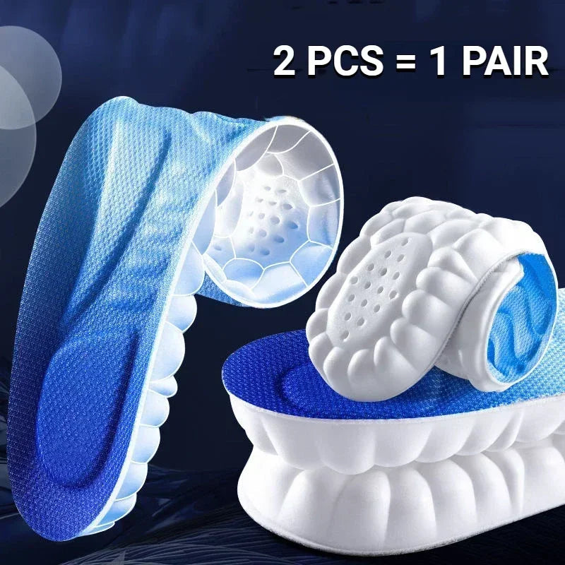Plantillas para zapatos de masaje 4D, plantilla deportiva de látex súper suave para pies, cesta para correr, suela de zapato, soporte para arco, inserciones ortopédicas Unisex