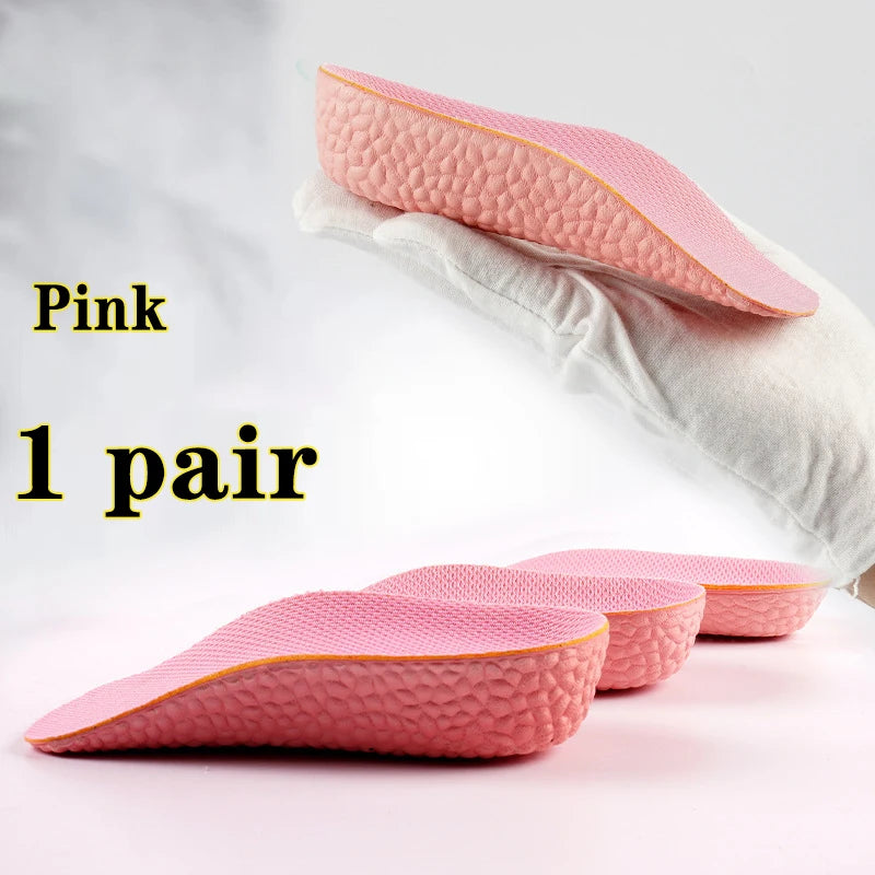 Plantillas para aumento de altura, zapatos para hombres y mujeres, plantillas ortopédicas con soporte para arco de pies planos, zapatillas de deporte, almohadillas suaves de espuma viscoelástica para levantar el talón