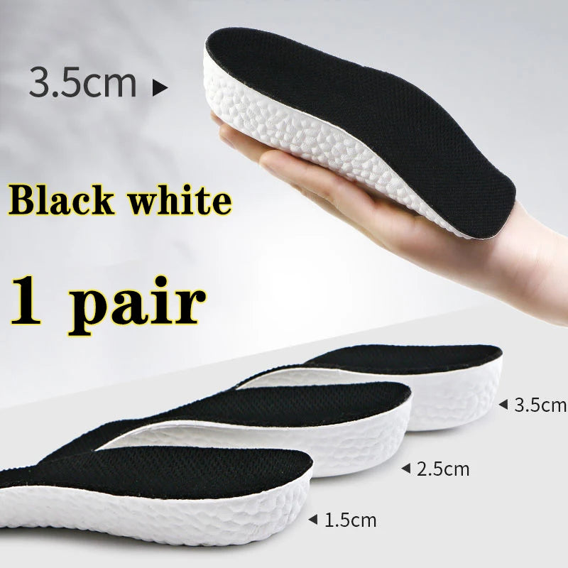 Plantillas para aumento de altura, zapatos para hombres y mujeres, plantillas ortopédicas con soporte para arco de pies planos, zapatillas de deporte, almohadillas suaves de espuma viscoelástica para levantar el talón