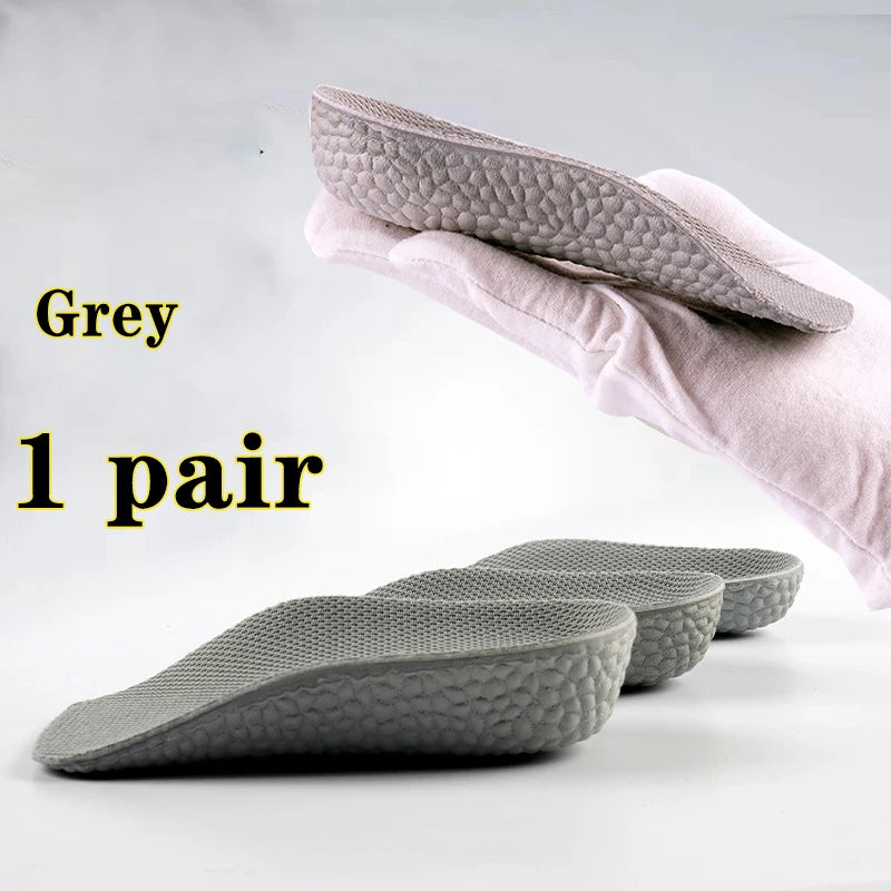 Plantillas para aumento de altura, zapatos para hombres y mujeres, plantillas ortopédicas con soporte para arco de pies planos, zapatillas de deporte, almohadillas suaves de espuma viscoelástica para levantar el talón