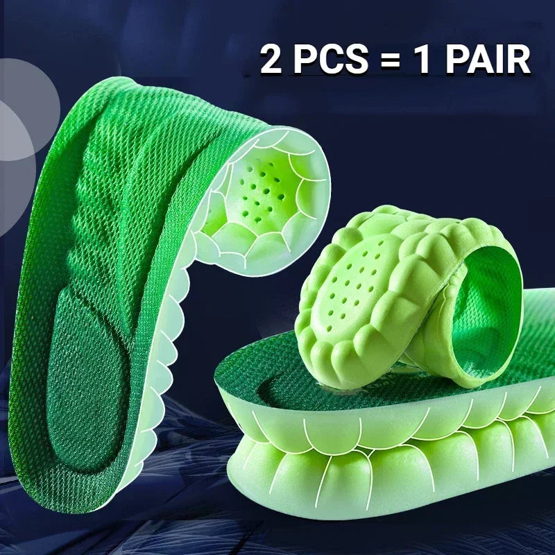 Plantillas para zapatos de masaje 4D, plantilla deportiva de látex súper suave para pies, cesta para correr, suela de zapato, soporte para arco, inserciones ortopédicas Unisex