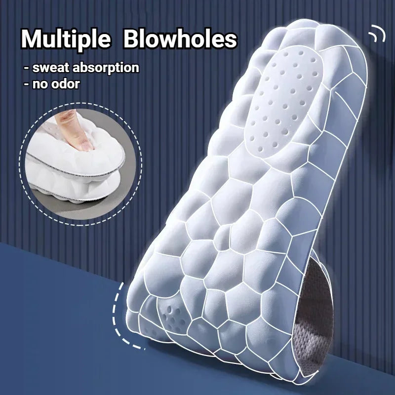Plantillas para zapatos de masaje 4D, plantilla deportiva de látex súper suave para pies, cesta para correr, suela de zapato, soporte para arco, inserciones ortopédicas Unisex
