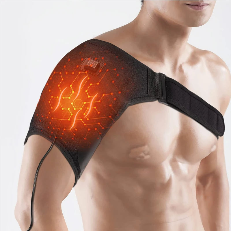 Almohadillas térmicas ajustables para hombros con cinturón de extensión para aliviar el dolor de la deslocación de hombros congelada