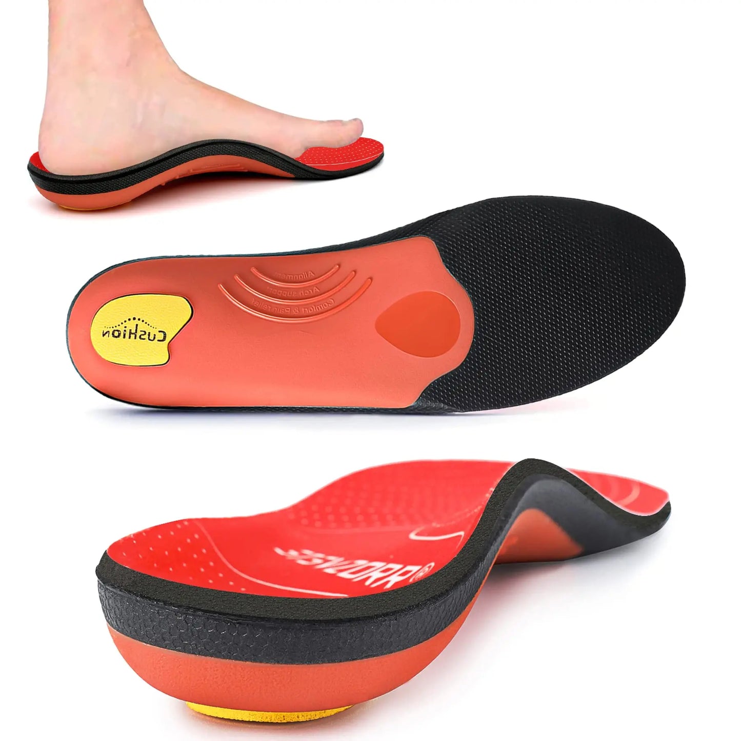 Plantillas ortopédicas con soporte para arco de plantilla para pies planos, plantillas ortopédicas para dolor en el talón para fascitis Plantar para hombres y mujeres, insertos para zapatos para zapatillas