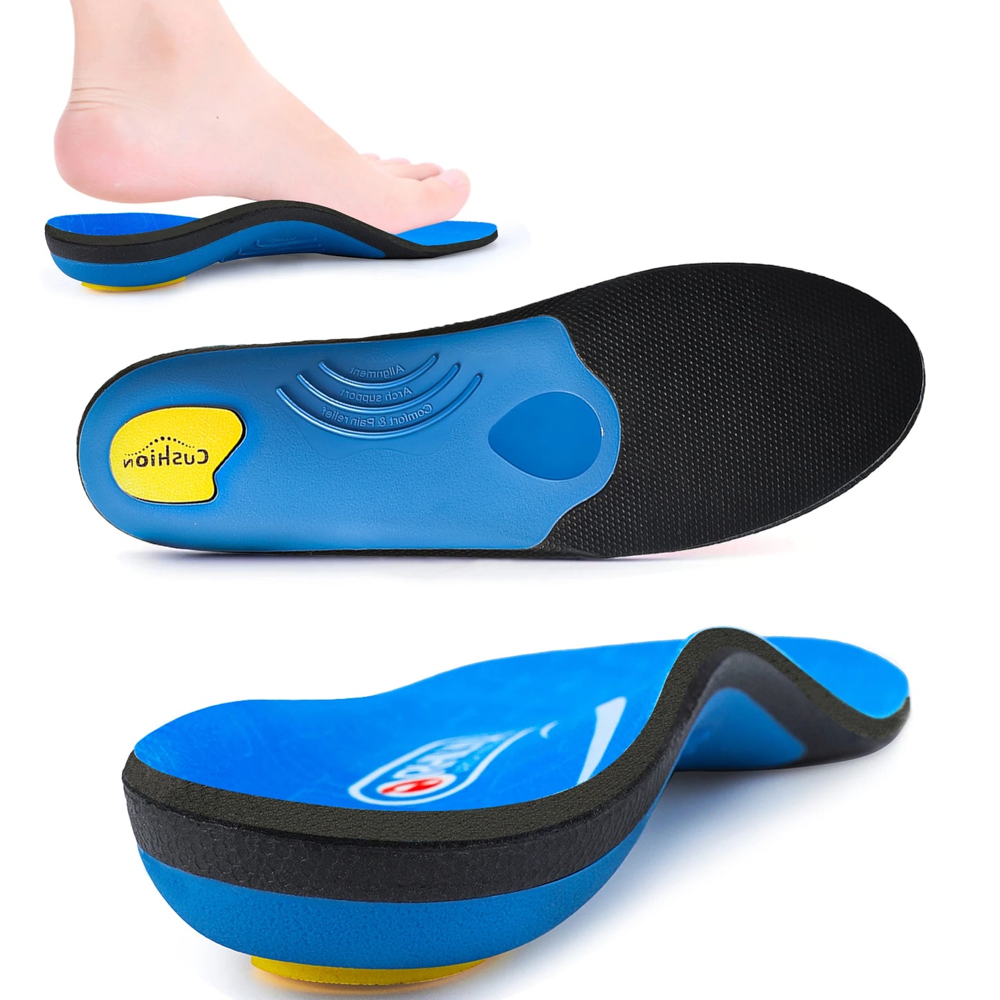 Plantillas ortopédicas con soporte para arco de plantilla para pies planos, plantillas ortopédicas para dolor en el talón para fascitis Plantar para hombres y mujeres, insertos para zapatos para zapatillas