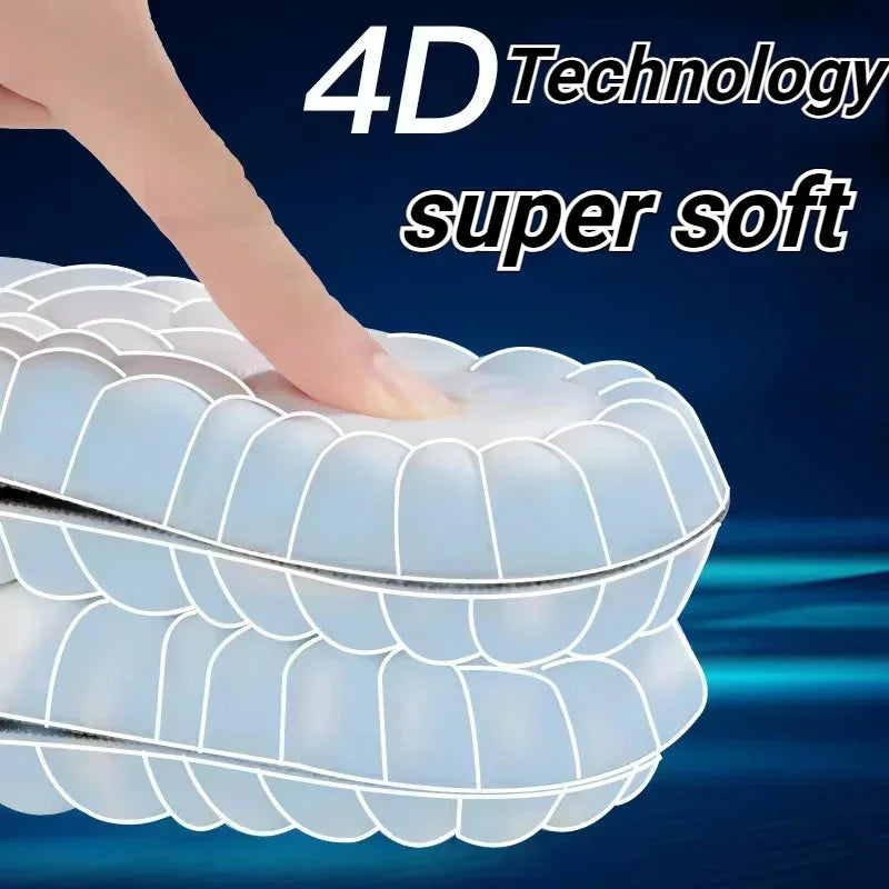 Plantillas para zapatos de masaje 4D, plantilla deportiva de látex súper suave para pies, cesta para correr, suela de zapato, soporte para arco, inserciones ortopédicas Unisex