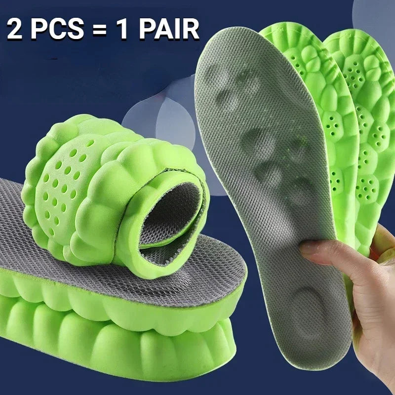 Plantillas para zapatos de masaje 4D, plantilla deportiva de látex súper suave para pies, cesta para correr, suela de zapato, soporte para arco, inserciones ortopédicas Unisex