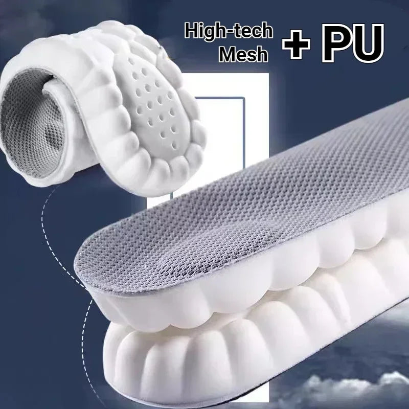 Plantillas para zapatos de masaje 4D, plantilla deportiva de látex súper suave para pies, cesta para correr, suela de zapato, soporte para arco, inserciones ortopédicas Unisex