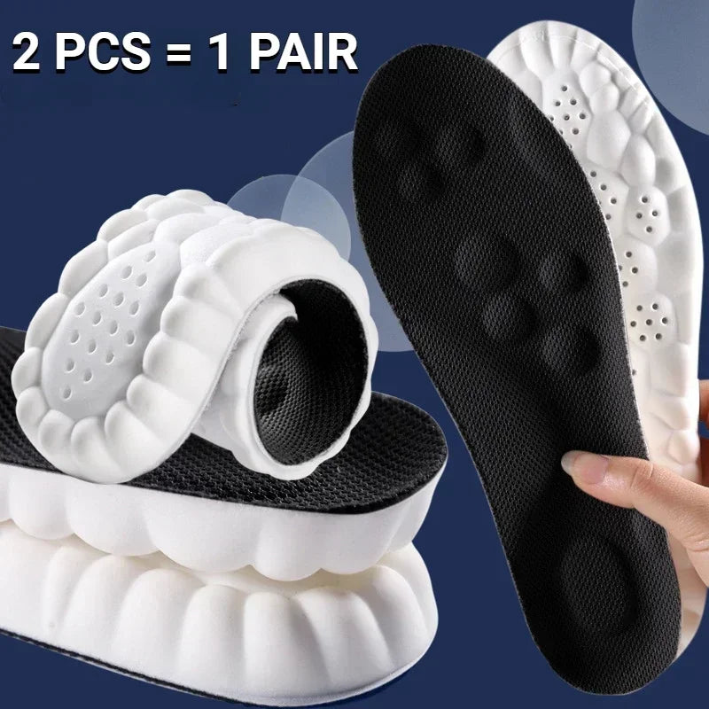 Plantillas para zapatos de masaje 4D, plantilla deportiva de látex súper suave para pies, cesta para correr, suela de zapato, soporte para arco, inserciones ortopédicas Unisex