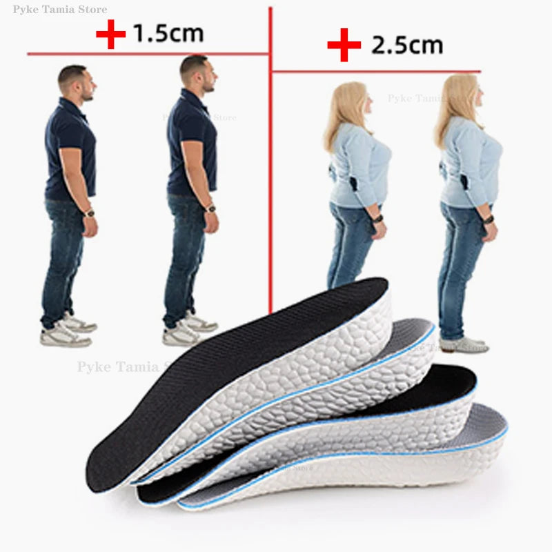 Plantillas para aumento de altura, zapatos para hombres y mujeres, plantillas ortopédicas con soporte para arco de pies planos, zapatillas de deporte, almohadillas suaves de espuma viscoelástica para levantar el talón
