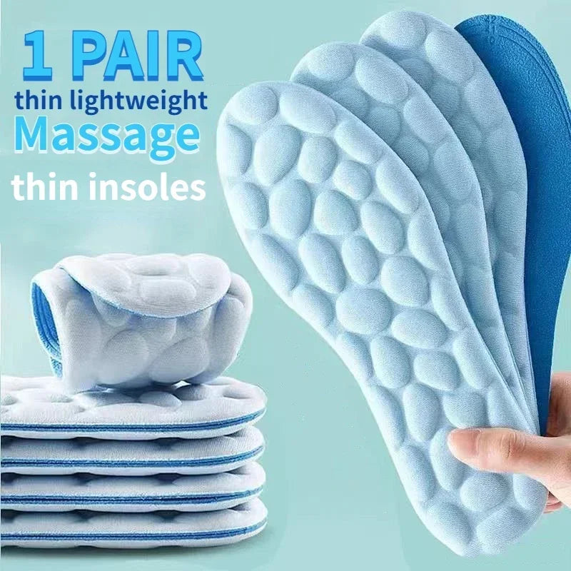 Plantillas para zapatos de masaje 4D, plantilla deportiva de látex súper suave para pies, cesta para correr, suela de zapato, soporte para arco, inserciones ortopédicas Unisex