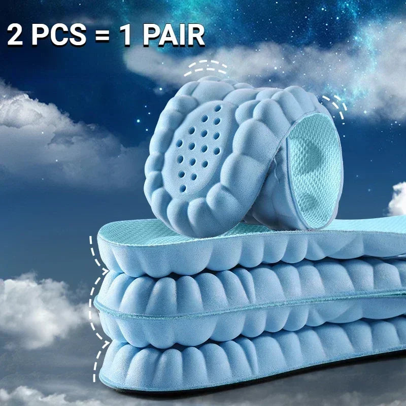 Plantillas para zapatos de masaje 4D, plantilla deportiva de látex súper suave para pies, cesta para correr, suela de zapato, soporte para arco, inserciones ortopédicas Unisex