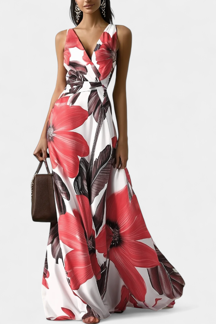 jessica Vestido Clásico con Estampado Floral