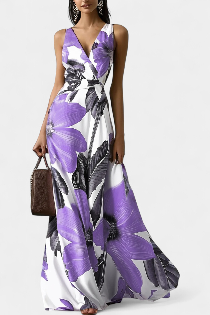 jessica Vestido Clásico con Estampado Floral