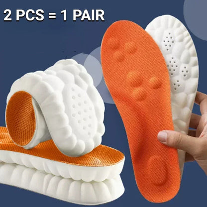 Plantillas para zapatos de masaje 4D, plantilla deportiva de látex súper suave para pies, cesta para correr, suela de zapato, soporte para arco, inserciones ortopédicas Unisex