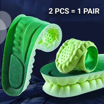Plantillas para zapatos de masaje 4D, plantilla deportiva de látex súper suave para pies, cesta para correr, suela de zapato, soporte para arco, inserciones ortopédicas Unisex