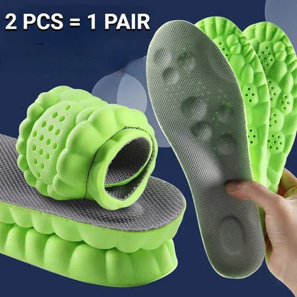 Plantillas para zapatos de masaje 4D, plantilla deportiva de látex súper suave para pies, cesta para correr, suela de zapato, soporte para arco, inserciones ortopédicas Unisex