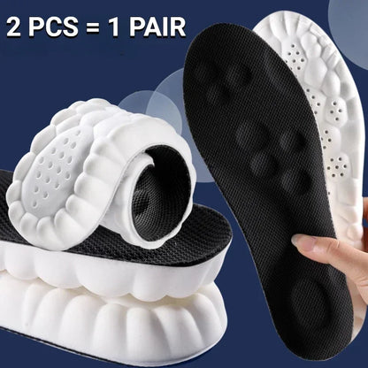 Plantillas para zapatos de masaje 4D, plantilla deportiva de látex súper suave para pies, cesta para correr, suela de zapato, soporte para arco, inserciones ortopédicas Unisex