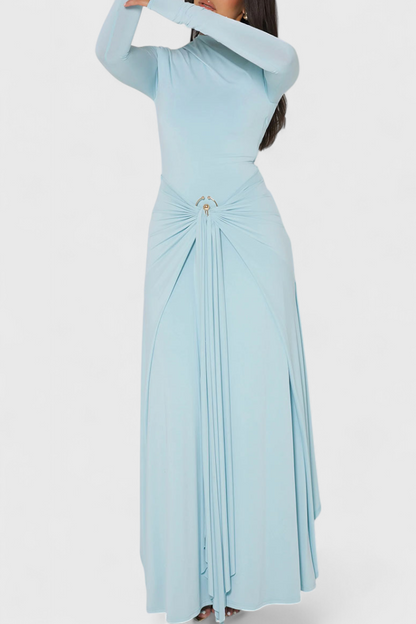 fahi Vestido Ajustado Plisado con Detalles Metálicos